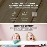 NNEDSZ Kingston Slumber Wooden Kids Single Loft Bed Frame - Hiding Space Underneath with Interchangeable Pink and Blue Curtains