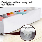 NNEDSZ Kingston Slumber Trundle Under Bed Storage Drawers, 2 Pieces, White
