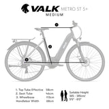 NNEDSZ Valk Metro ST 5 + Electric Bike, Mid-Drive, Step-Through, Medium, Dark Grey