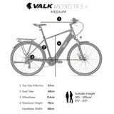 NNEDSZ VALK Metro TR 5 + Electric Hybrid Bike, Gen II, Mid-Drive, Medium, Dark Grey
