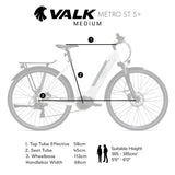 NNEDSZ Valk Metro ST 5 + Electric Bike, Mid-Drive, Step-Through, Medium, White