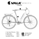 NNEDSZ Valk Metro ST 5 + Electric Bike, Mid-Drive, Step-Through, Large, White