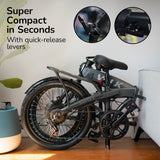 NNEDSZ VALK Shuttle 5 Electric Folding Bike, Gen II, 20" Tyres, Shimano 7-Speed, Dark Grey
