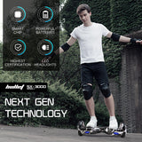 NNEDSZ Electric Hoverboard Scooter 6.5 Inch Wheels, Colour LED Lighting, Carry Bag, Gen III Camo Grey