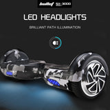 NNEDSZ Electric Hoverboard Scooter 6.5 Inch Wheels, Colour LED Lighting, Carry Bag, Gen III Camo Grey