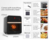 NNEDSZ EUROCHEF 16L Air Fryer Electric Digital Airfryer Rotisserie Dry Large Big Cooker
