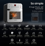 NNEDSZ EUROCHEF 16L Digital Air Fryer Electric Airfryer Rotisserie Large Big Dry Cooker, Silver