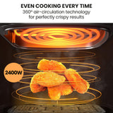 NNEDSZ EuroChef 9L Dual Zone Air Fryer, Electric Digital Airfryer Twin Drawers, Black/Silver