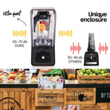 NNEDSZ POLYCOOL Commercial Blender Quiet Enclosed Processor Smoothie Mixer Fruit, Black