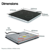 NNEDSZ EuroChef 60cm Ceramic Cooktop 4 6 Zone Electric Glass Burner Top Flat Kitchen