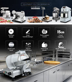NNEDSZ EUROCHEF 8 Inch Commercial Meat Slicer 280W Electric Food Cutting Machine, Deli Shaver Cutter 200mm