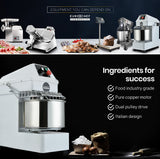 NNEDSZ EUROCHEF 10L Spiral Dough Mixer Commercial Machine Bakery Kneader Small Litre