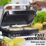 NNEDSZ EUROCHEF EUC-CG7 Smart Multi Contact Grill Sandwich Panini Press Maker Fast Cafe Style