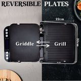 NNEDSZ EUROCHEF EUC-CG7 Smart Multi Contact Grill Sandwich Panini Press Maker Fast Cafe Style