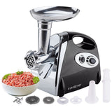 NNEDSZ EUROCHEF Electric Meat Grinder, Stainless Steel Mincer Sausage Filler Kibbe Maker, Black