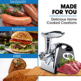NNEDSZ EUROCHEF Electric Meat Grinder, Stainless Steel Mincer Sausage Filler Kibbe Maker, Black