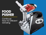 NNEDSZ EUROCHEF Electric Meat Grinder, Stainless Steel Mincer Sausage Filler Kibbe Maker, Black