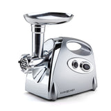 NNEDSZ EUROCHEF Electric Meat Grinder, Stainless Steel Mincer Sausage Filler Kibbe Maker, Silver