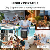 POLYCOOL Portable Ice Maker Machine, Automatic, 12kg/day,  Auto Clean, with Scoop and Removable Basket, Black
