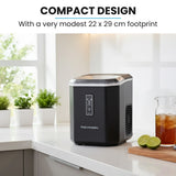 POLYCOOL Portable Ice Maker Machine, Automatic, 12kg/day,  Auto Clean, with Scoop and Removable Basket, Black