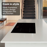 EUROCHEF 60cm 4 Zone Induction Cooktop, 7200W Electric, FlexZone Function, Touch Controls