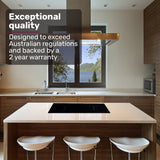 NNEDSZ EuroChef 60cm 4 Zone Induction Cooktop, 7200W Electric, Dual Link Bridged Zone Hobs, Touch Controls