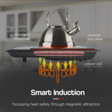NNEDSZ EUROCHEF Electric Induction Cooktop, Portable Kitchen Ceramic Cooker, 15A Plug