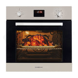 NNEDSZ EuroChef 60cm Stainless Electric Wall Oven 8 Function Built-in Fan Forced Grill Touch Control