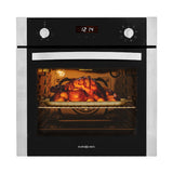 NNEDSZ EuroChef 60cm Stainless Built-in 70L Grill 8 Function Fan Forced Electric Wall Oven