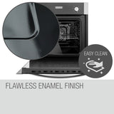 NNEDSZ EuroChef 60cm Stainless Built-in 70L Grill 8 Function Fan Forced Electric Wall Oven