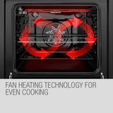 NNEDSZ EuroChef 60cm Stainless Built-in 70L Grill 8 Function Fan Forced Electric Wall Oven