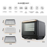 NNEDSZ EUROCHEF 18L 9-in-1 Combi Steam Oven and Air Fryer, Black