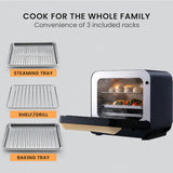 NNEDSZ EUROCHEF 18L 9-in-1 Combi Steam Oven and Air Fryer, Black