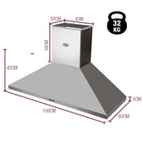 NNEDSZ EuroGrille Commercial Rangehood 1500mm Stainless Steel Outdoor Range Hood Canopy