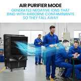 POLYCOOL 130L 750W Evaporative Air Cooler, Commercial Industrial Grade, Remote Control, Purifier, Fan