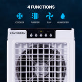 NNEDSZ POLYCOOL 35L 220W Portable Evaporative Air Cooler 24 Hour Timer 4 in 1 Cooling Fan w/ Remote