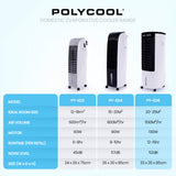 NNEDSZ POLYCOOL 12L Portable Evaporative Air Cooler 24 Hour Timer 4 in 1 Cooling Fan