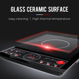 NNEDSZ EuroChef Electric Induction Cooktop Portable Kitchen Cooker Ceramic Cook Top