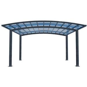 NNEDSZ SHADE SHIELD Arched Double Carport 6.0m x 5.5m x 3.4m, Aluminium Alloy Frame, Polycarbonate Roof, Shelter for Car or Outdoor Living