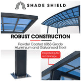 NNEDSZ SHADE SHIELD Arched Double Carport 6.0m x 5.5m x 3.4m, Aluminium Alloy Frame, Polycarbonate Roof, Shelter for Car or Outdoor Living