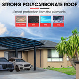NNEDSZ SHADE SHIELD Arched Double Carport 6.0m x 5.5m x 3.4m, Aluminium Alloy Frame, Polycarbonate Roof, Shelter for Car or Outdoor Living