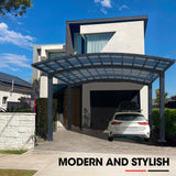 NNEDSZ SHADE SHIELD Arched Double Carport 6.0m x 5.5m x 3.4m, Aluminium Alloy Frame, Polycarbonate Roof, Shelter for Car or Outdoor Living