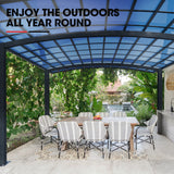 NNEDSZ SHADE SHIELD Arched Double Carport 6.0m x 5.5m x 3.4m, Aluminium Alloy Frame, Polycarbonate Roof, Shelter for Car or Outdoor Living
