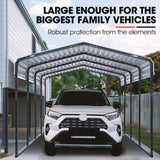 NNEDSZ SHADE SHIELD Single Carport Shed 3.3 x 6 x 2.9m, Galvanised Steel Frame, Powder Coated Gable Roof, Shelter for Car Caravan Boat Tractor Agricultural