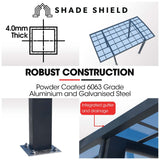 NNEDSZ SHADE SHIELD Arched Single Carport 3.0m x 5.5m x 3.4m, Aluminium Alloy Frame, Polycarbonate Roof, Shelter for Car or Outdoor Living