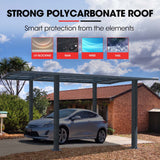 NNEDSZ SHADE SHIELD Arched Single Carport 3.0m x 5.5m x 3.4m, Aluminium Alloy Frame, Polycarbonate Roof, Shelter for Car or Outdoor Living