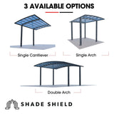 NNEDSZ SHADE SHIELD Arched Single Carport 3.0m x 5.5m x 3.4m, Aluminium Alloy Frame, Polycarbonate Roof, Shelter for Car or Outdoor Living