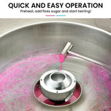 NNEDSZ EUROCHEF 1000W Commercial Cotton Candy Machine Fairy Floss Maker with Transparent Shield