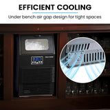 POLYCOOL Commercial Ice Maker Machine, up to 35kg/24hr, Timer & Self Cleaning Programs
