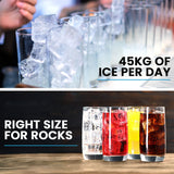 POLYCOOL Commercial Ice Maker Machine, up to 45kg/24hr, Timer & Self Cleaning Programs